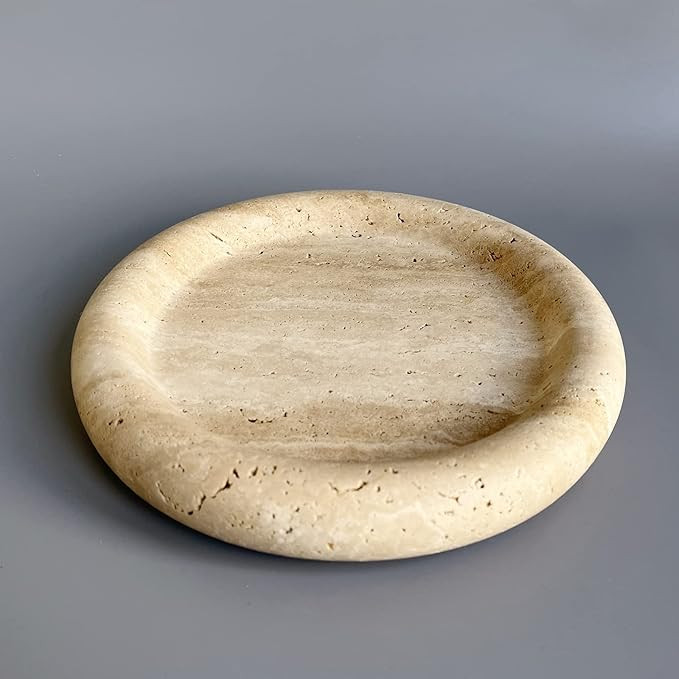 Natural Marble Round Vanity Tray Jewelry Makeup Dish Decorative Tray for Coffee Table,Bathroom,Be... | Amazon (US)