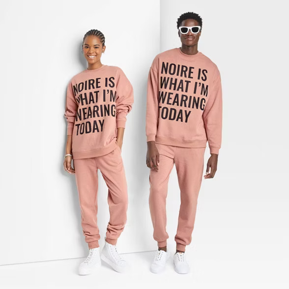 Jolie Noire Black History Month Gender Inclusive Noire Is Sweatshirt - Peach Orange | Target