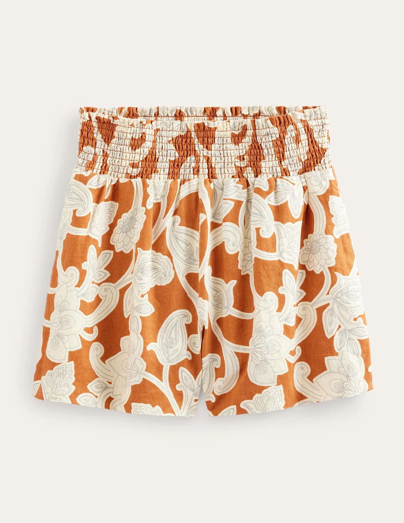 Linen Shirred Waist Shorts | Boden (US)