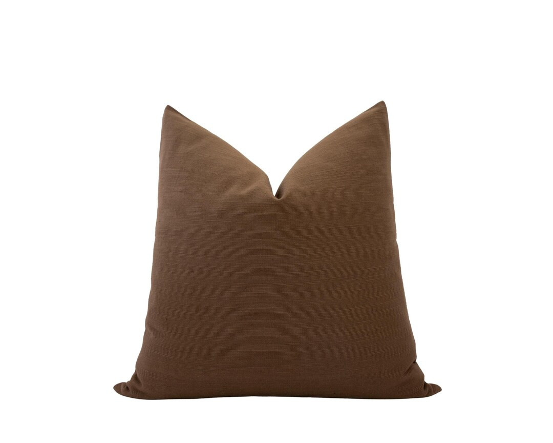 DERRON Warm Brown Pillow Cover Brown Handwoven Pillow Cover Chocolate Brown Pillow Brown Woven Pi... | Etsy (US)