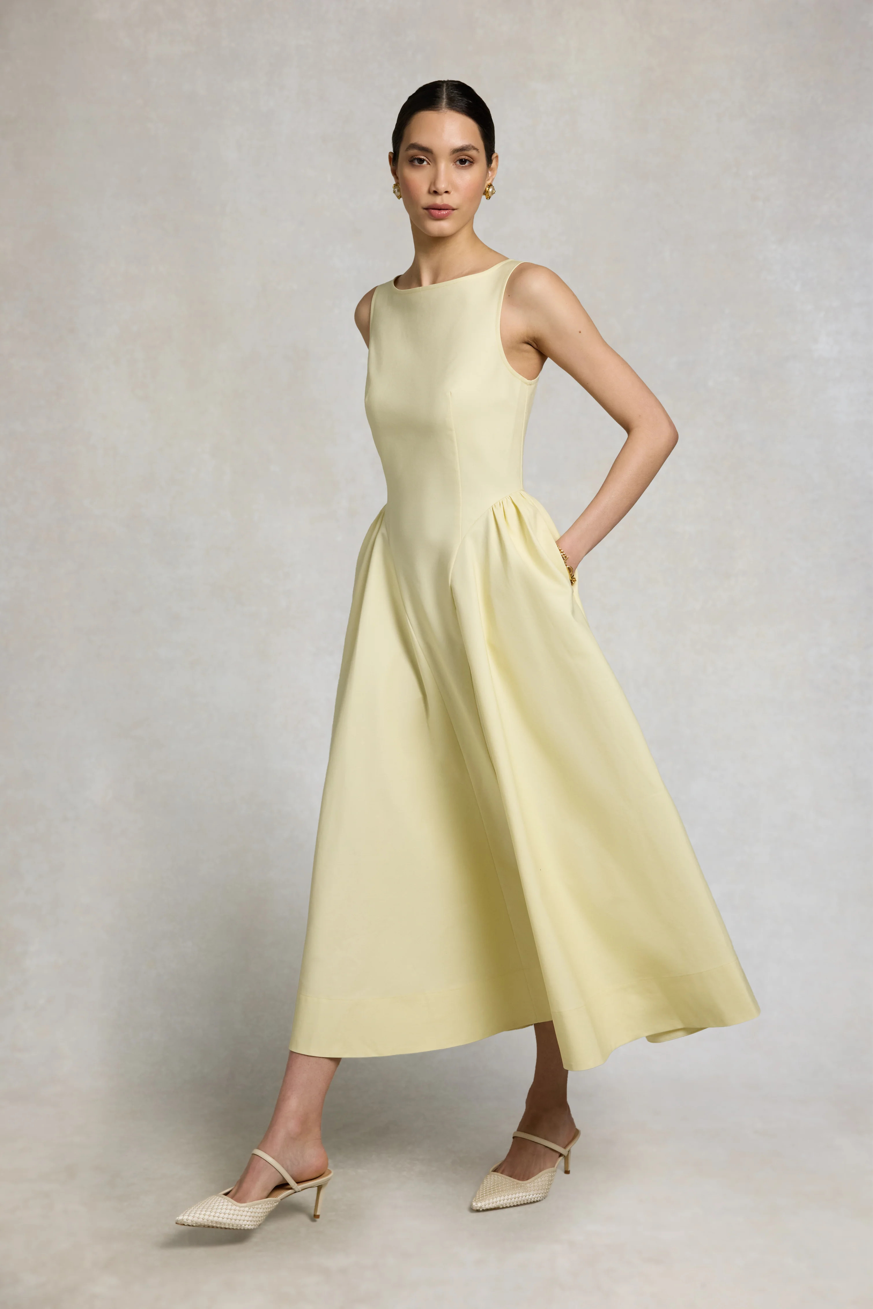 Chatsworth Woven Dress (Lemon) | Holland Cooper