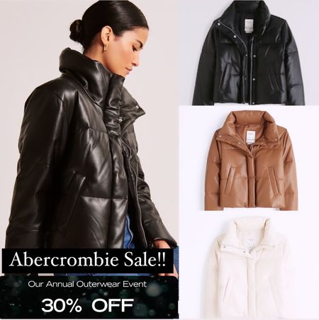Faux Leather Mini Puffer from Abercrombie, 30% off!!  Comes in tan, cream, and black!

I have Black and Tan and they’re two of my top favorite jackets I own!  Super chic!  Super warm!

#Abercrombie #Puffer #FauxLeather #Jacket #Coat #Sale #Outerwear #SnowBunny 

#LTKstyletip #LTKsalealert #LTKSeasonal