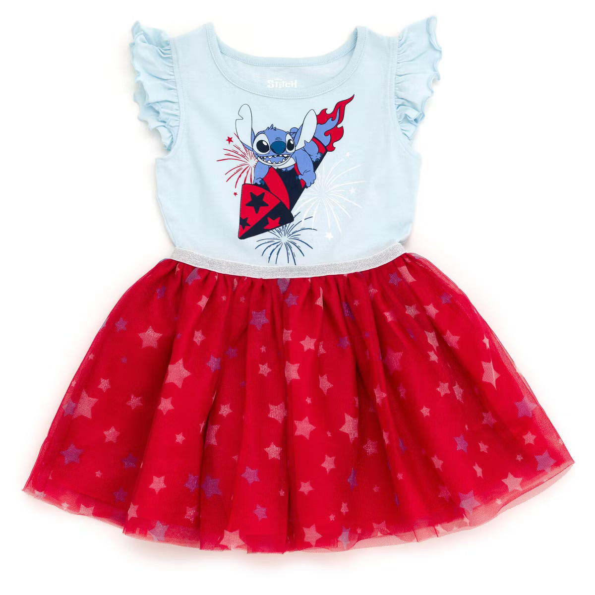 Disney Lilo & Stitch July 4th Toddler Girls Tulle Americana Dress Blue / Red 4T | Target