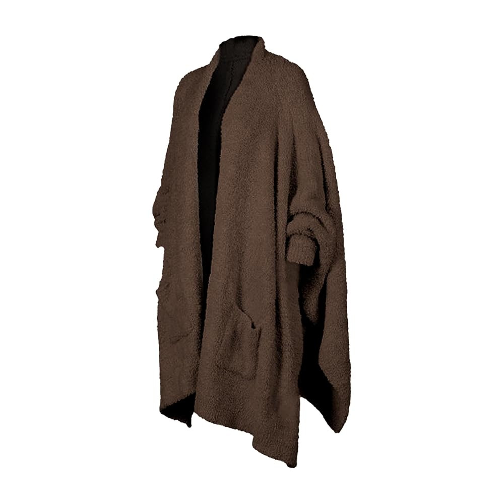 Wearable Blanket Sherpa Poncho Unique Office Work Warm Cozy Shawl TV Throw Blankets, Plush Cape W... | Amazon (US)