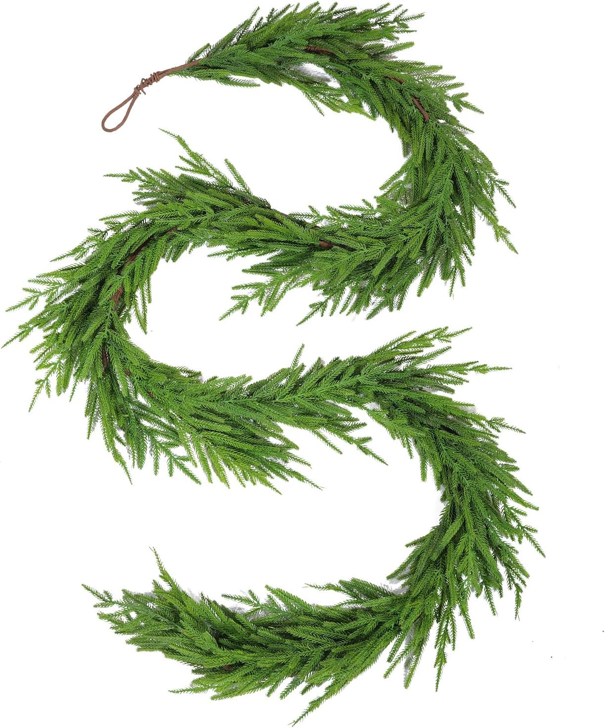 WBHome 9ft Real Touch Norfolk Pine Christmas Garland, Winter Greenery Garland for Christmas, Holiday Seasonal Outdoor/Indoor Home Decor, 9FT Long | Amazon (US)