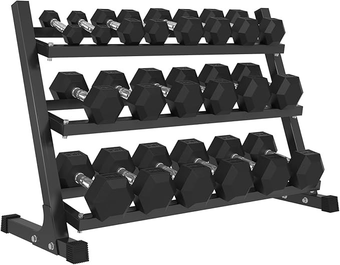 Mikolo Dumbbell Sets with Rack, Rubber Hex Dumbbells, Multiple Choices in 160/200/380/450/550LB, ... | Amazon (US)