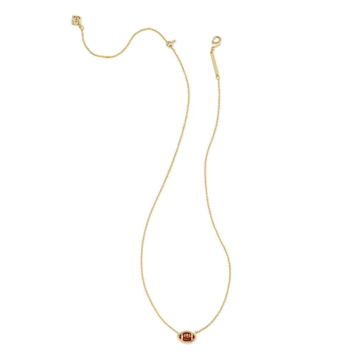 Kendra Scott Enamel Football Pendant Necklace - Gold/Brown: 14K Gold Over Brass, Lobster Claw Cla... | Target