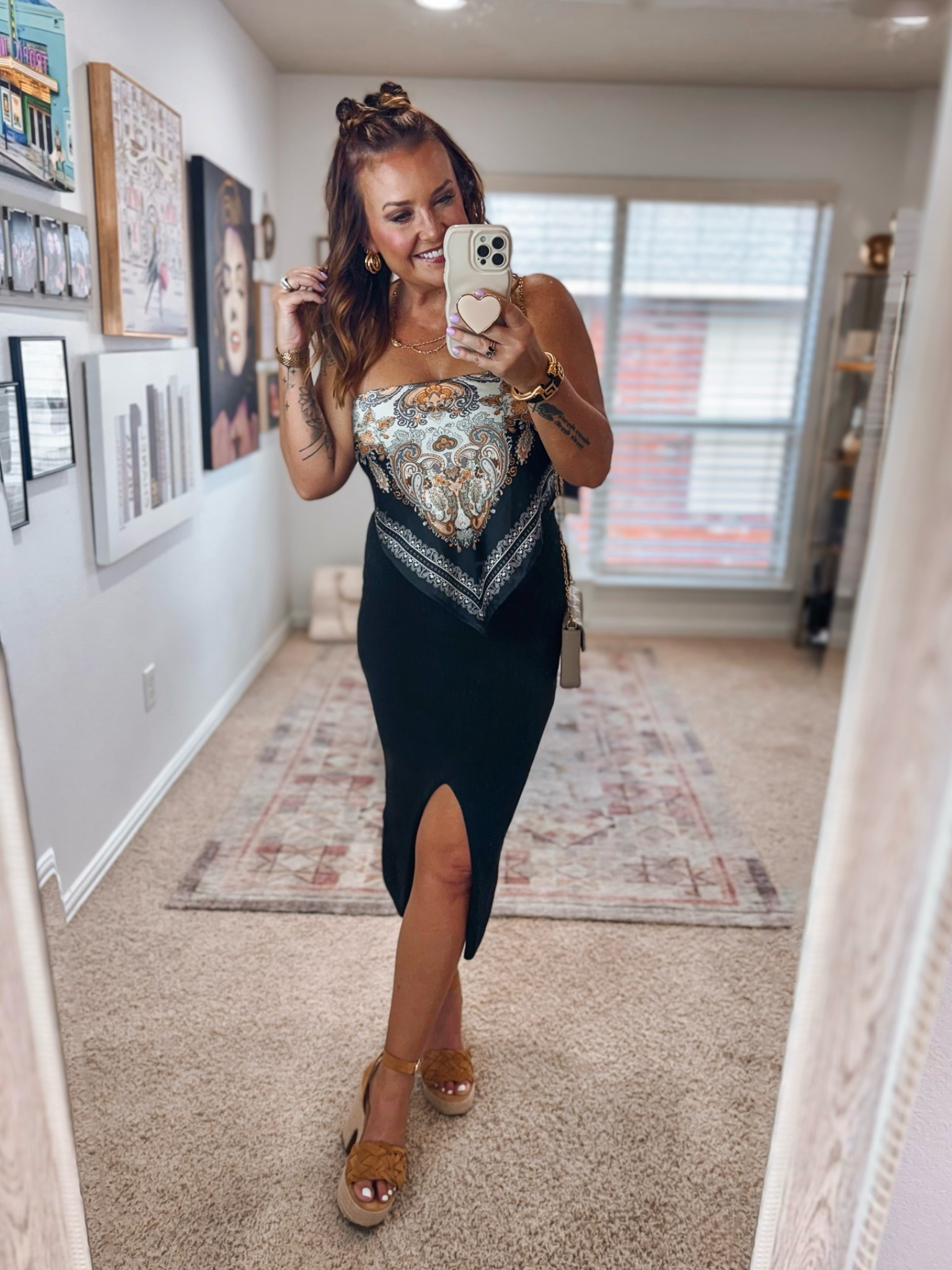 Scarf tops 🫶🏻 Linked some similar Amazon finds to help you recreate this date night look 🖤

#LTKootd #LTKOver40