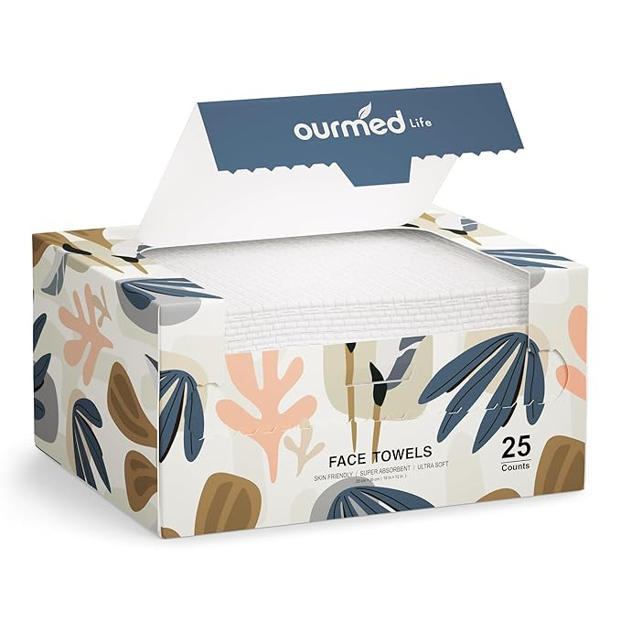 Ourmed Life Face Towels, Disposable Biodegradable Facial Towels for Sensitive Skin, Lint- free Fa... | Amazon (US)