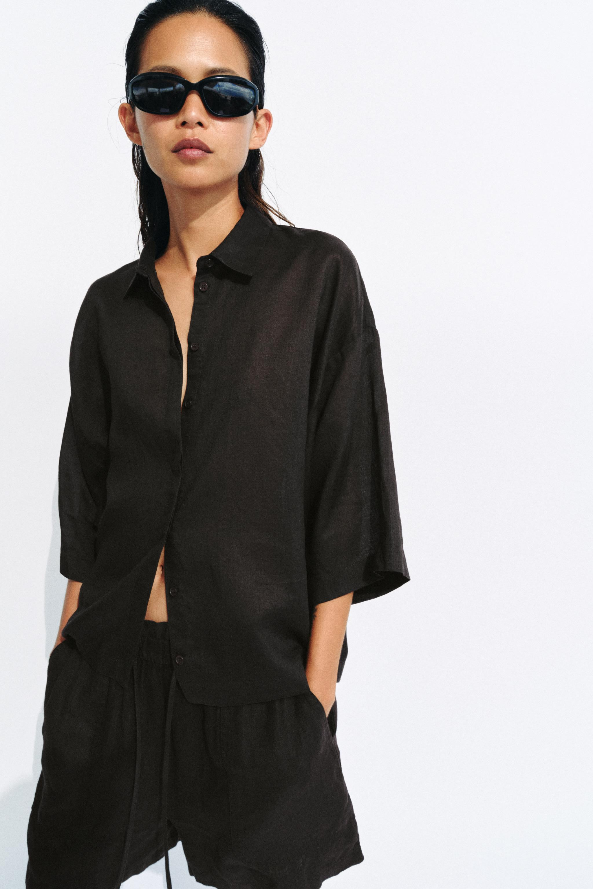 100% LINEN SHORTS ZW COLLECTION | Zara UK