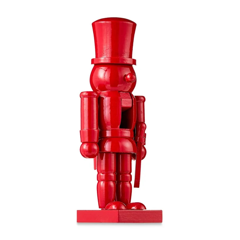 8 in Wood Nutcracker Christmas Decoration, Red, by Holiday Time | Walmart (US)
