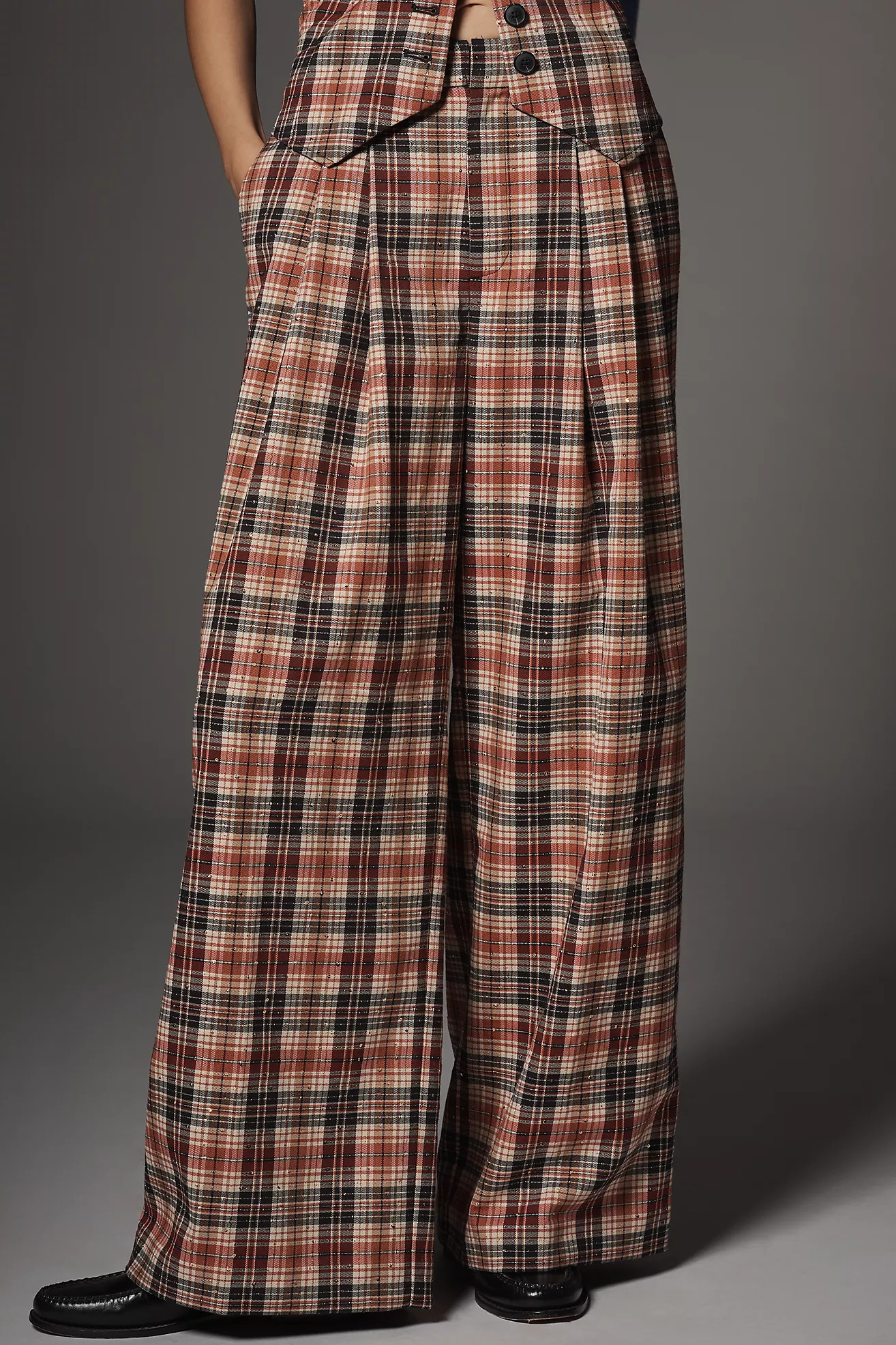 The Avery Sparkle Pleated Wide-Leg Trousers by Maeve | Anthropologie (US)