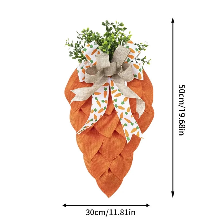 Easter Carrot Wreath,12*20" Spring Wreath for Front Door,Carrot Wreath Sign for Front Door Wall D... | Walmart (US)