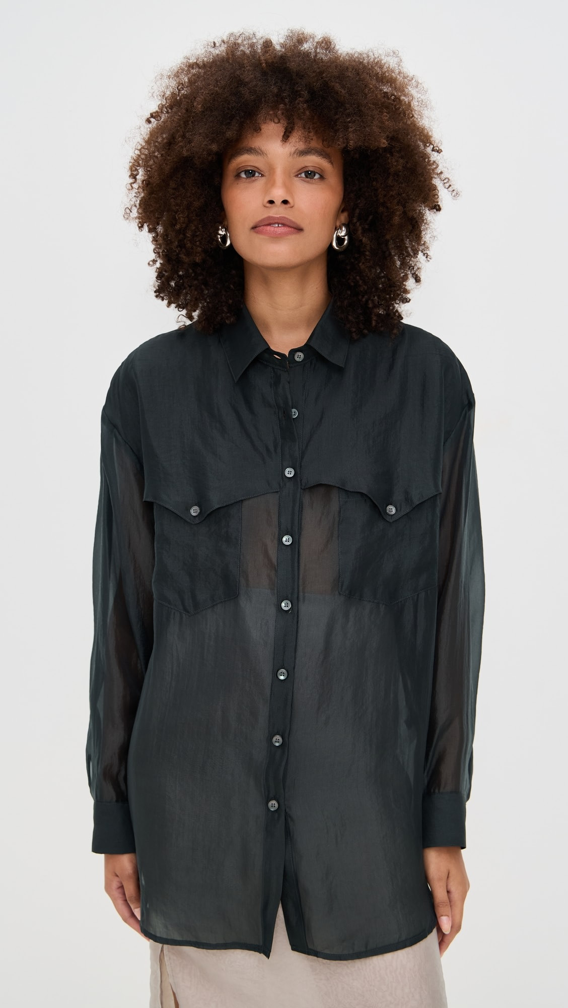 Sheer Western Button Up Blouse | Shopbop