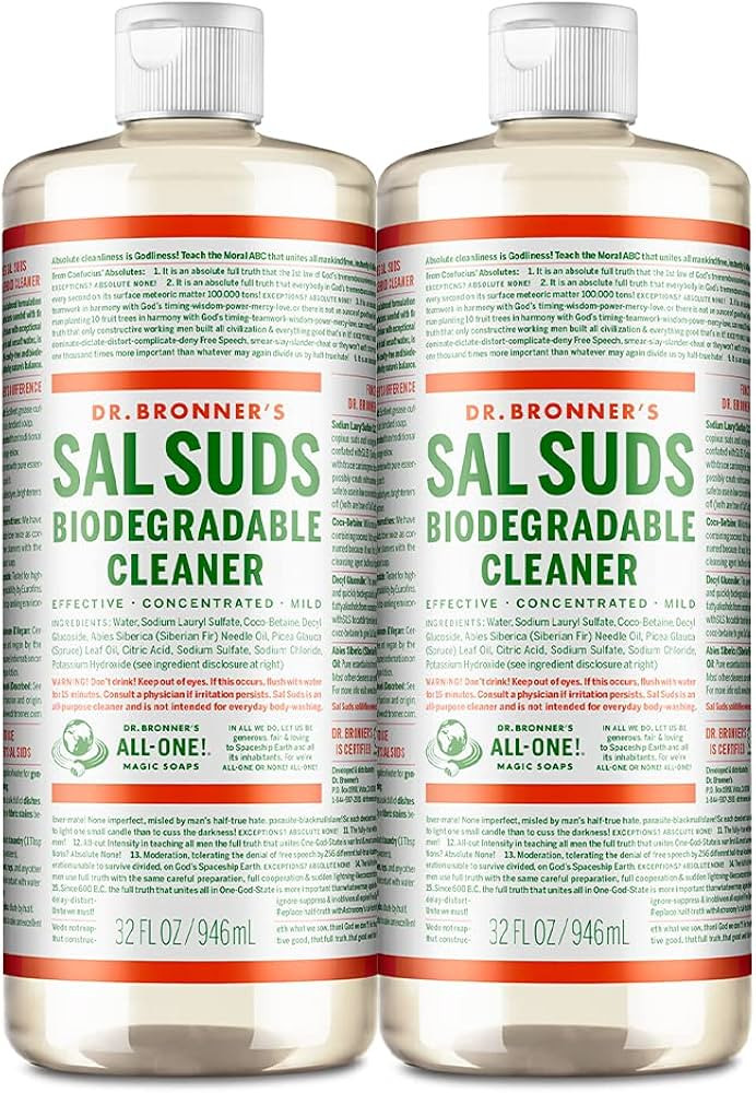 Dr. Bronner's - Sal Suds Biodegradable Cleaner (32 Ounce, 2-Pack) - All-Purpose Cleaner, Pine Cle... | Amazon (US)