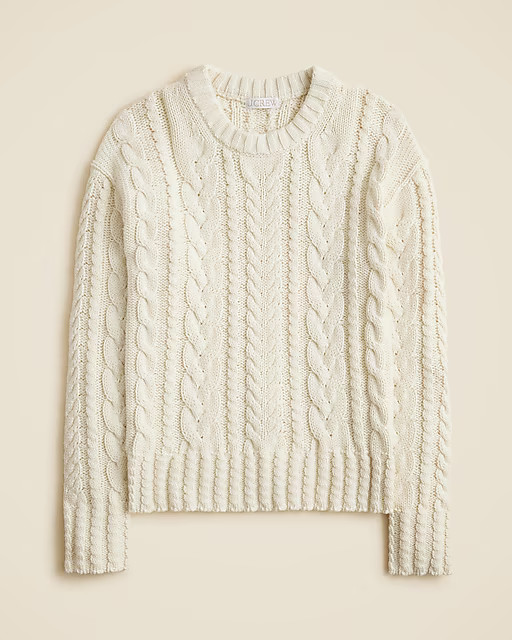 Cable-knit crewneck sweater | J. Crew US