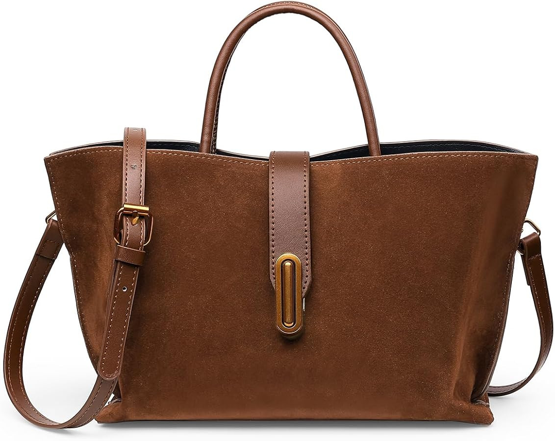 Chic PU Crossbody tote bags for women - Lock Clasp shoulder handbag for Work and Daily Use, Versa... | Amazon (US)