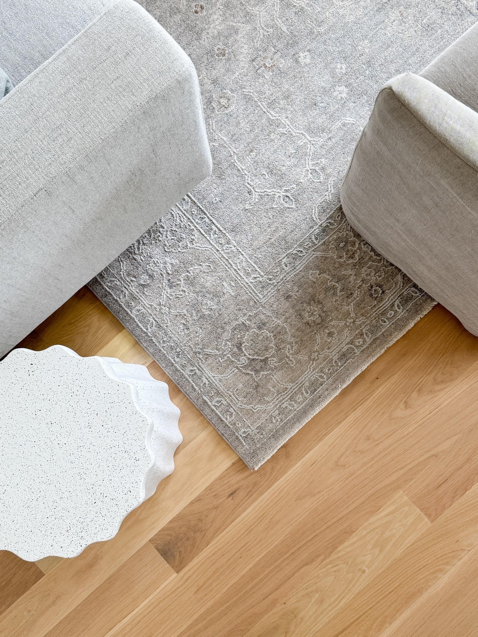 I love this rug — and there’s a reason it’s consistently my top seller. You DM me about it all the time.

It’s the kind of neutral that truly works with anything… soft underfoot, durable enough for real life, and the tone is perfectly balanced — a cool gray/blue base with hints of ivory and beige woven throughout.

It adds depth without overpowering a space, and it’s one of those foundational pieces I recommend again and again.

#LTKSaleAlert #LTKdayinmylife #LTKHome
