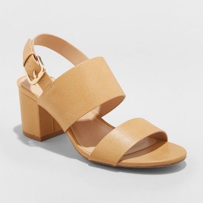 Women's Haley Two Strap City Sandal Pumps - A New Day™ | Target