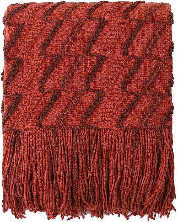 Bigreat Knitted Throw Blanket, 50x60 Inch, Textured Throw Blankets for Couch Bed Sofa Travel, Kni... | Amazon (US)