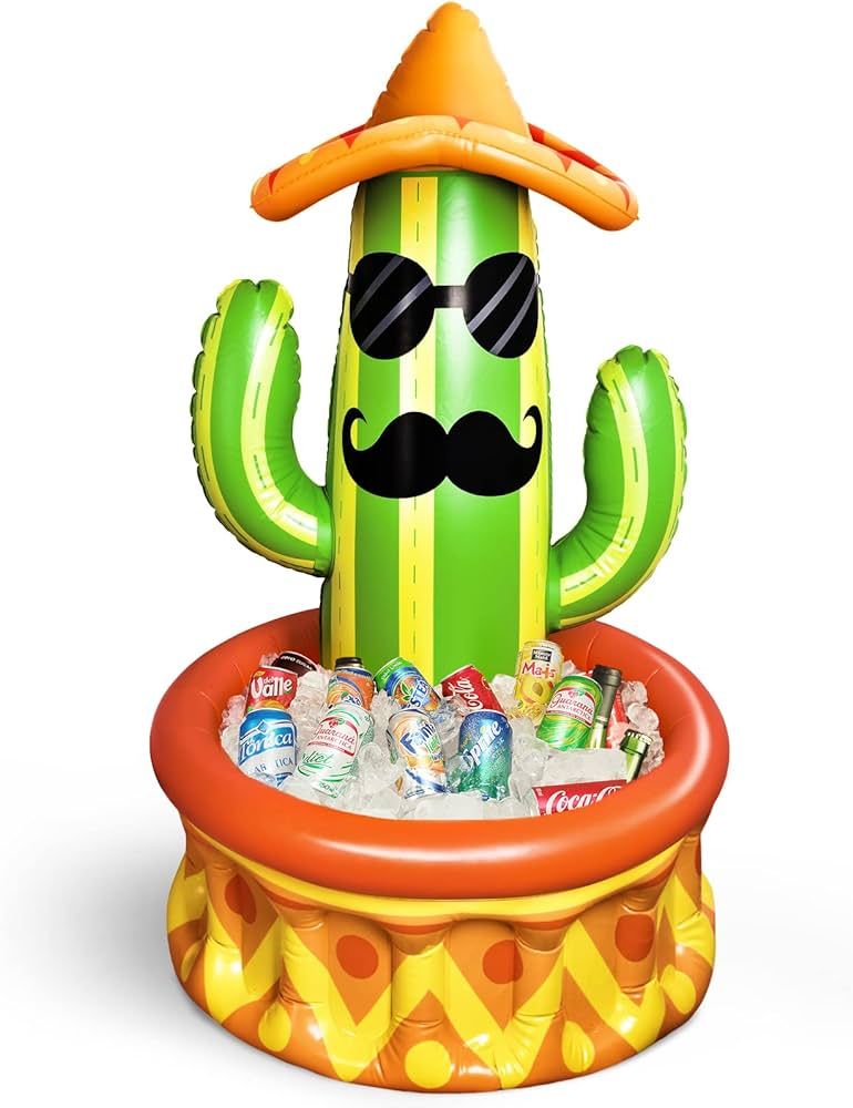 Fun Little Toys 46″ Inflatable Cactus Cooler with Sombrero Hat for Fiesta Party, Cinco de Mayo ... | Amazon (US)