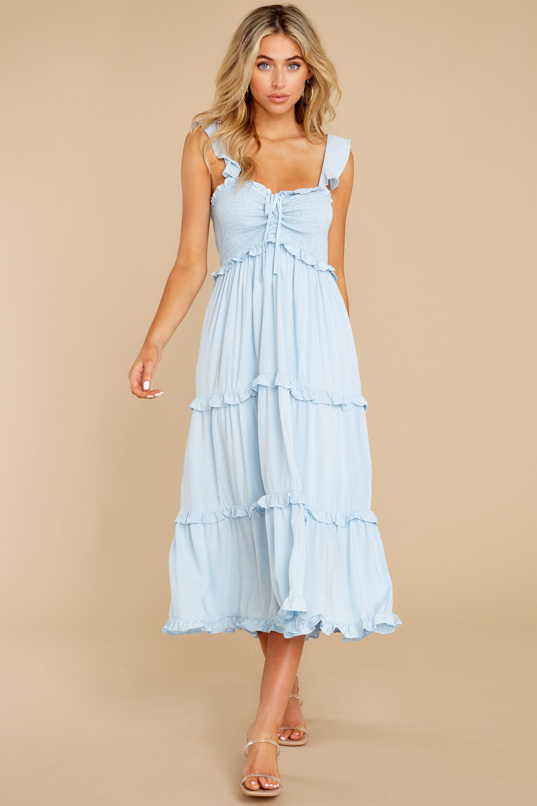 Not A Chance Light Blue Maxi Dress | Red Dress 