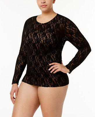 Hanky Panky Plus Size Long Sleeve Top 128LX - Macy's | Macy's