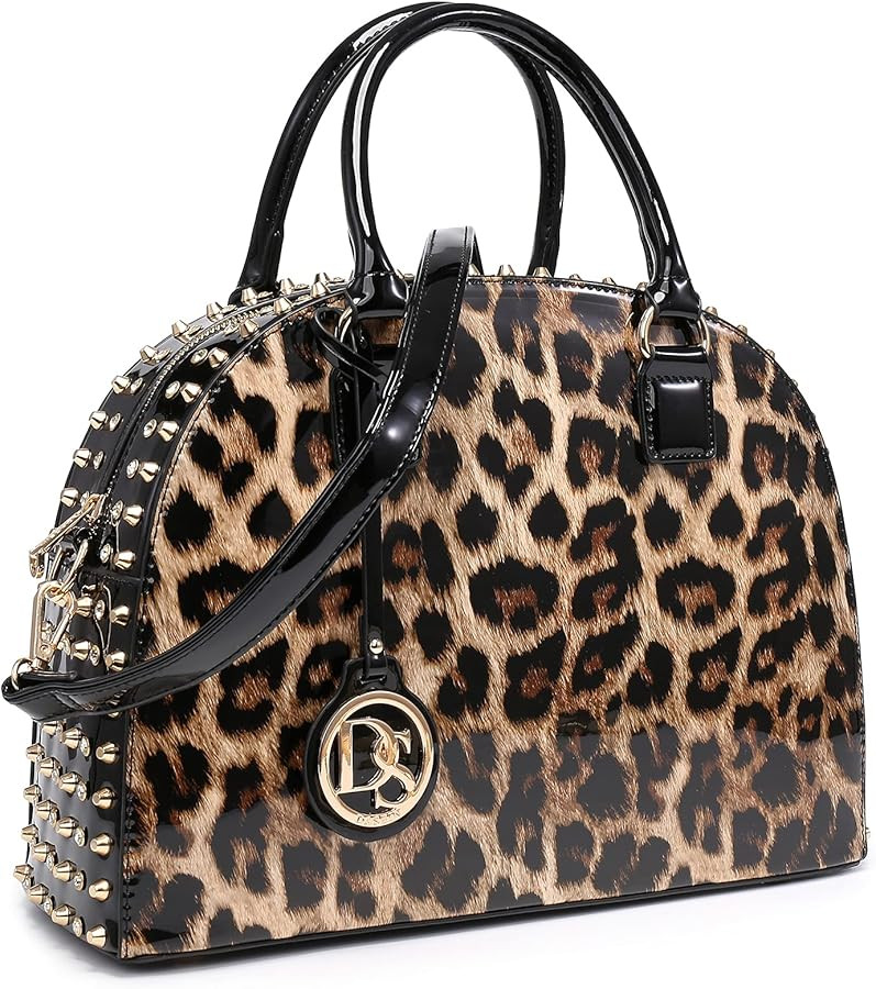 Dasein Women Patent Leather Purses Handbags Dome Satchel Purse Work Tote Structured Shoulder Bag ... | Amazon (US)