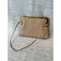 Judith Leiber Camel Quilted Harringbone Purse | Etsy (US)