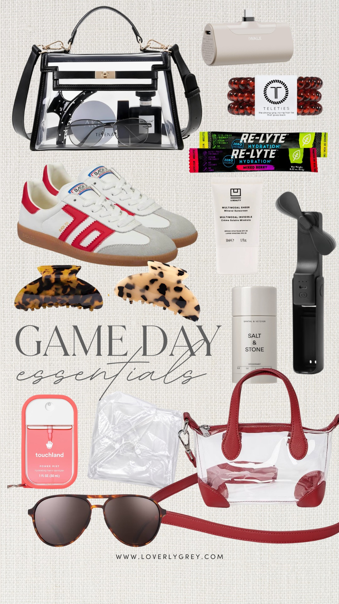 Game day essentials to keep you cool and hydrated, prepared for any weather! Such cute clear bag finds as well!

Loverly grey, gameday essentials, what to bring to football game, clear stadium bag, purse essentials 

 #LTKSeasonal