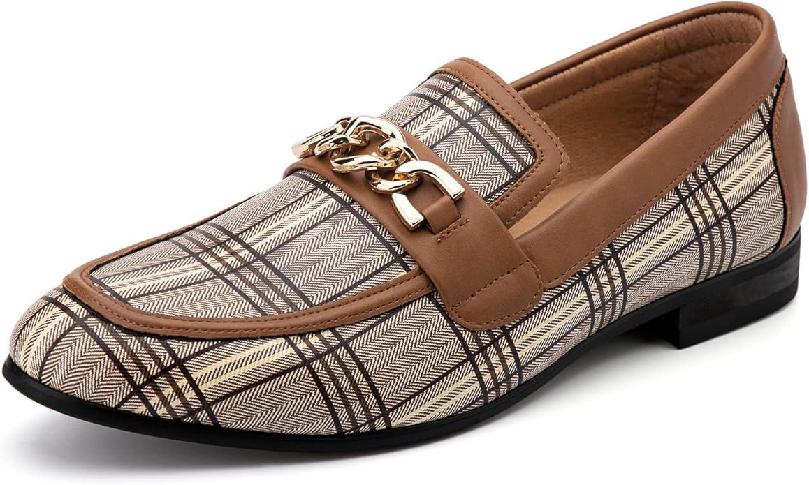 Meijiana Men Faux Leather Noble Loafer Shoes Slip-on Loafer Smoking Slipper Tassel Loafer | Amazon (US)