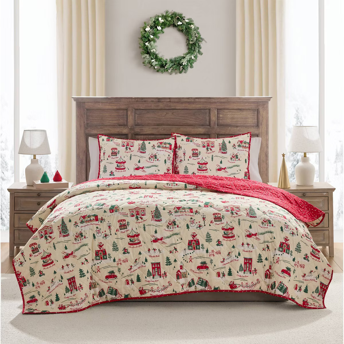 Hallmark Christmas Village Holiday Quilt Set | Target