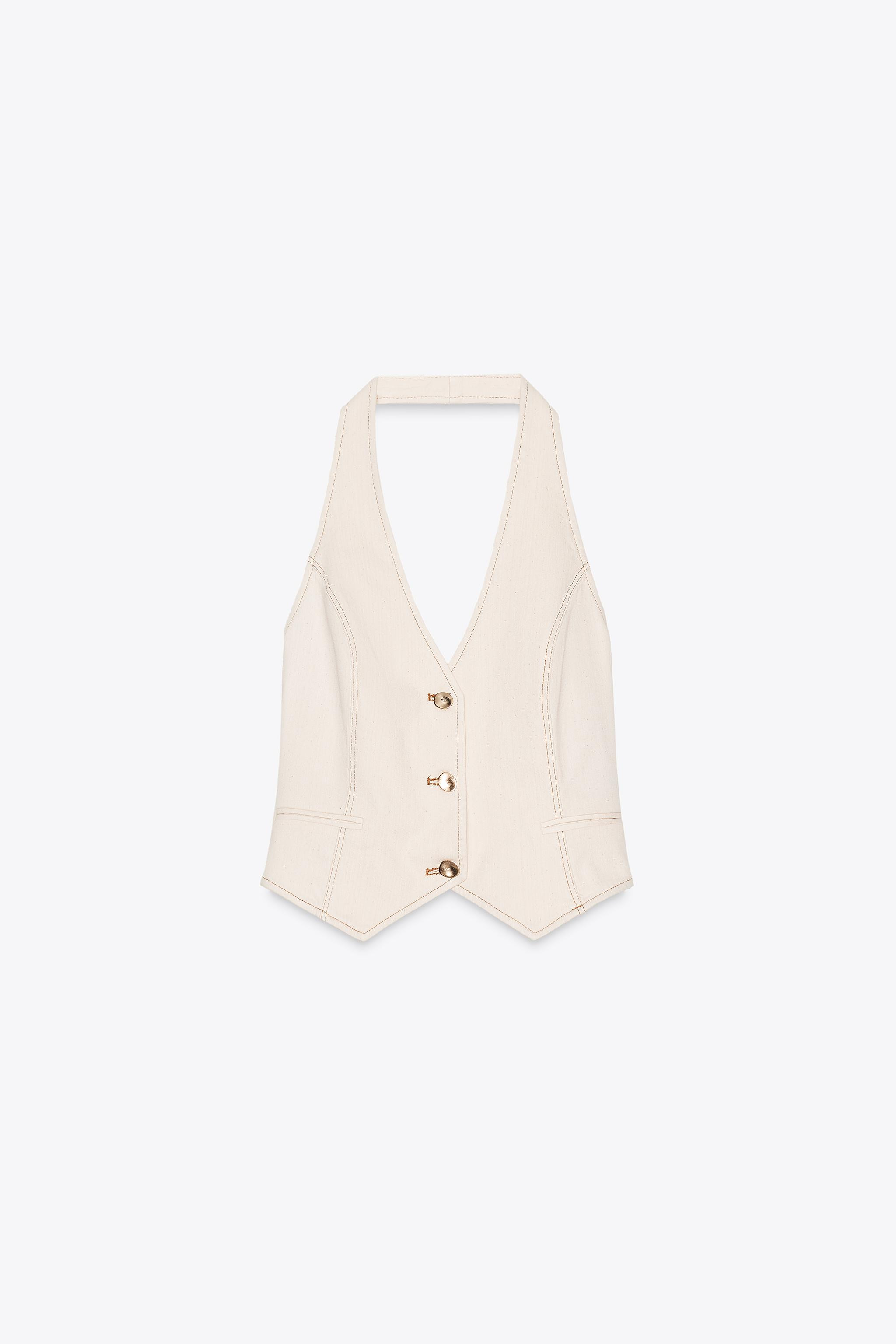 TOPSTITCHED HALTER TOP | Zara US