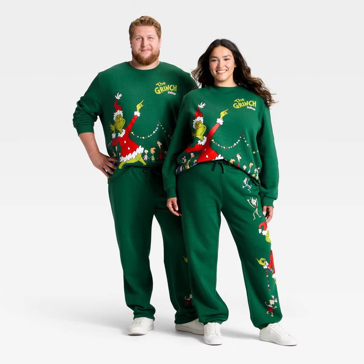 Adult Grinch Fleece Graphic Sweatpants - Dark Green | Target
