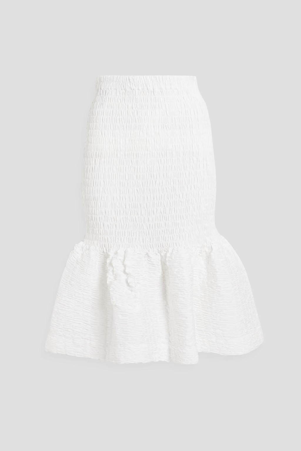 Fluted shirred cotton-poplin skirt | The Outnet (US and CA)
