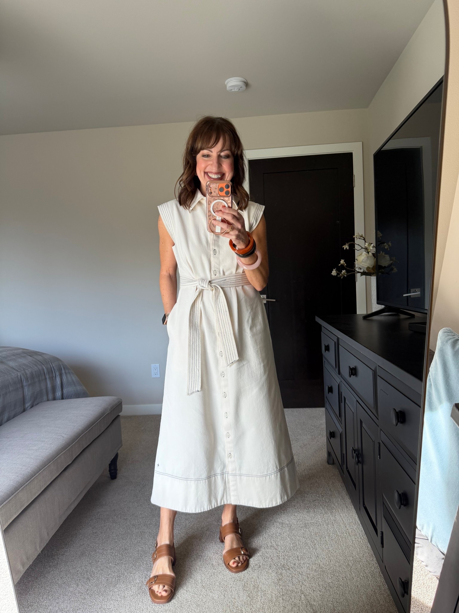 Outfit for church and out to brunch on Easter! 

Shirt dress, Mersea, Easy Spirit, Mango, bangle bracelets, comfort sandals 

#LTKgrwm #LTKOver40 #LTKootd