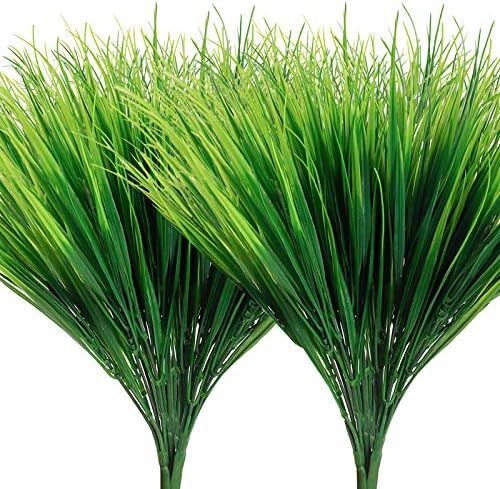 AGEOMET 14pcs Artificial Plants Outdoor, UV Resistant Fake Outdoor Plants, Plastic Wheat Grass Fa... | Amazon (US)