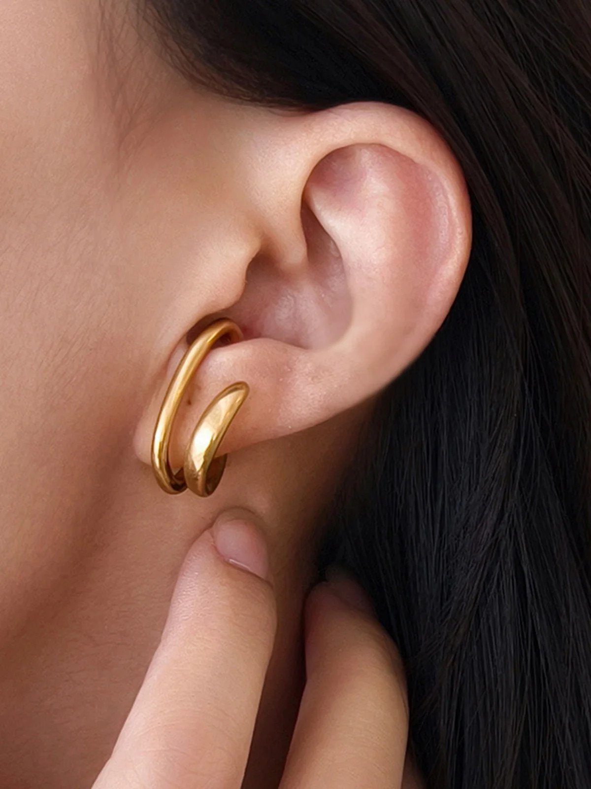 1pc Double-Hoop Ear Clip | Commense