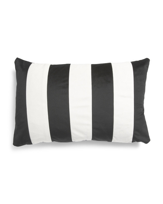 Made In Usa 13x20 Striped Velvet Luxe Feather Fill Pillow | TJ Maxx