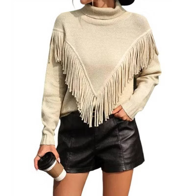 Women's Cowgirl Fringe Turtleneck Sweater - Miss Sparkling Extra Large | Target