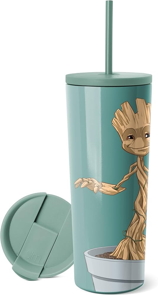 Simple Modern Marvel Guardian's of the Galaxy Groot Insulated Tumbler Cup with Flip Lid and Straw... | Amazon (US)