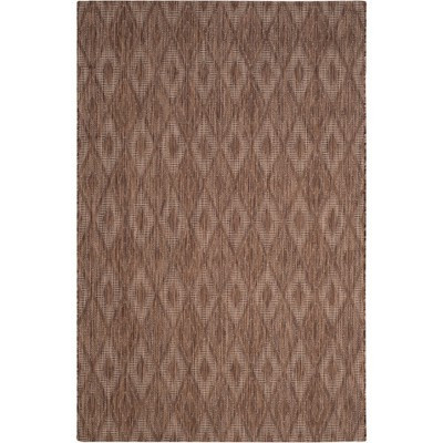 Courtyard CY8522 UV & Stain Resistant Non-Shedding Power Loomed Indoor/Outdoor Area Rug - Brown/Brown - 6'7"x9'6" - Safavieh | Target