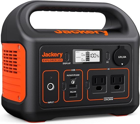 Jackery Portable Power Station Explorer 300, 293Wh Backup Lithium Battery, 110V/300W Pure Sine Wa... | Amazon (US)