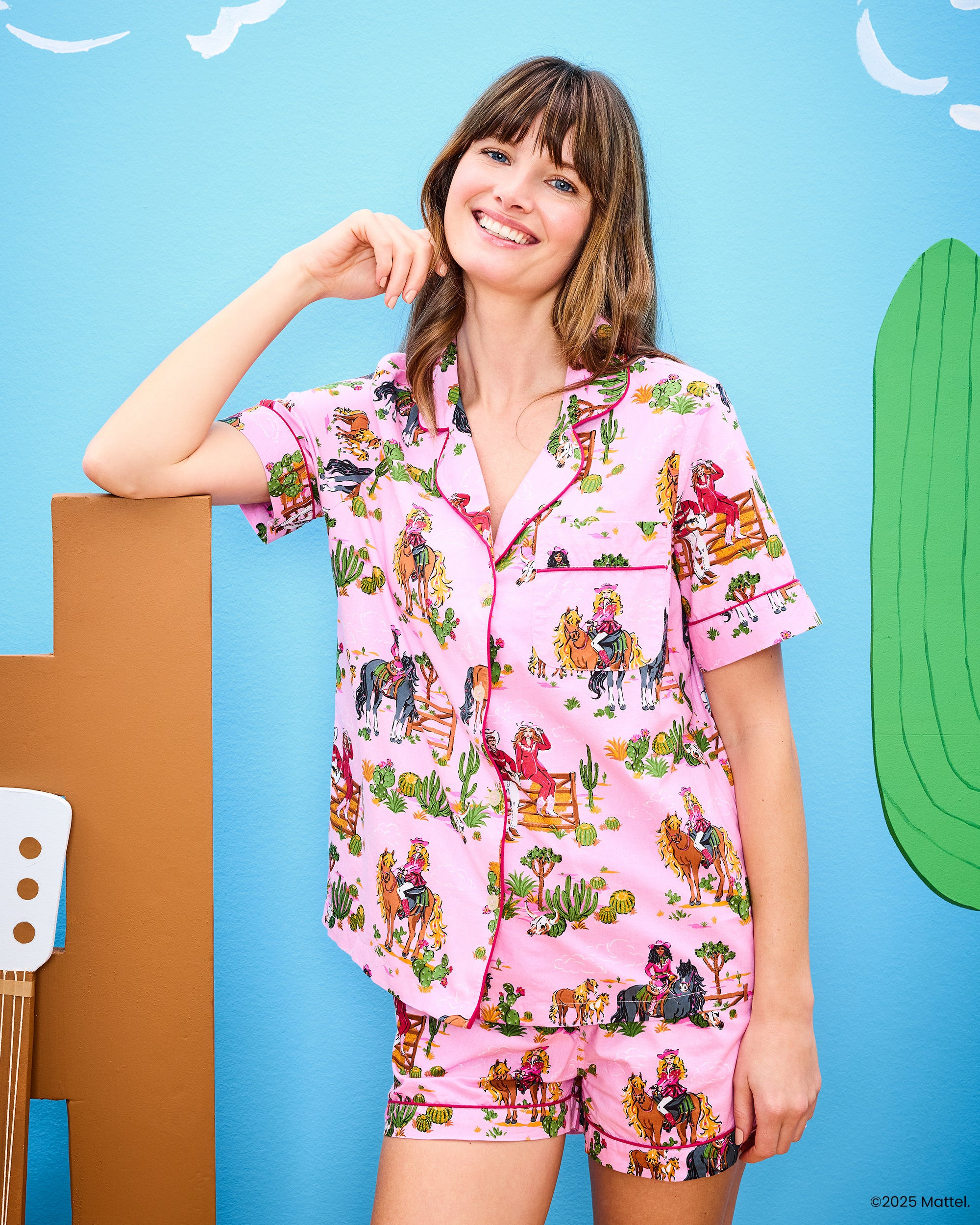 Barbie™ + Printfresh Western Barbie - Short PJ Set - Cowgirl Pink | Printfresh
