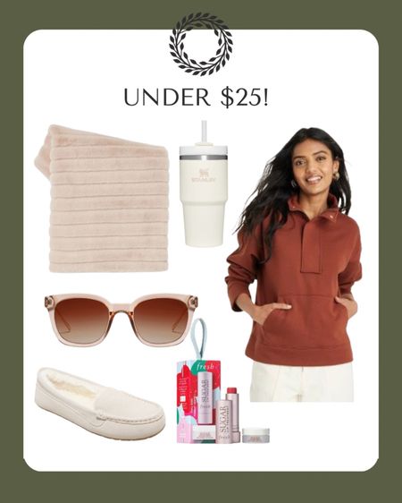 Gift guide, gifts for her, under $50. Throw blanket, sunglasses, Stanley, slippers 

#LTKHoliday #LTKCyberweek #LTKunder50