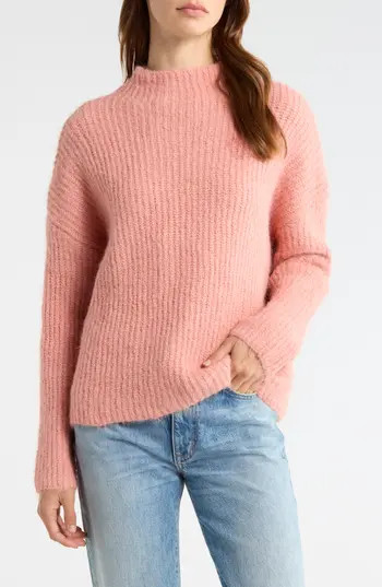 All in Favor Mock Neck Sweater in Mauve at Nordstrom Rack, Size X-Large | Nordstrom Rack