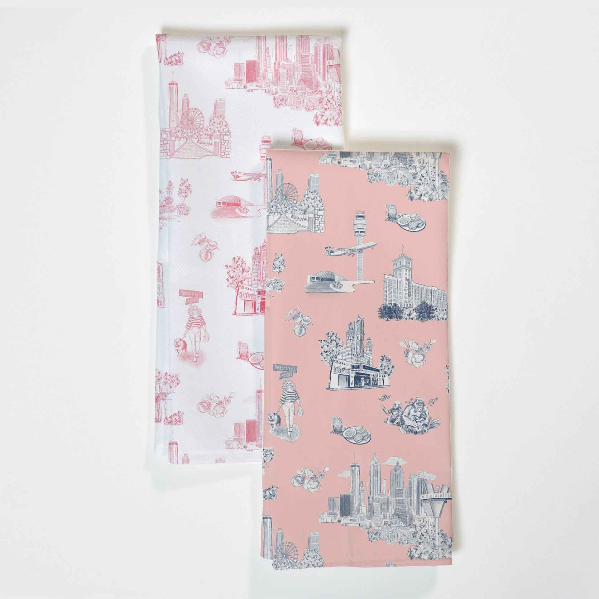 Atlanta Toile Tea Towel Set | Colorful Prints, Wallpaper, Pajamas, Home Decor, & More | Katie Kime Inc