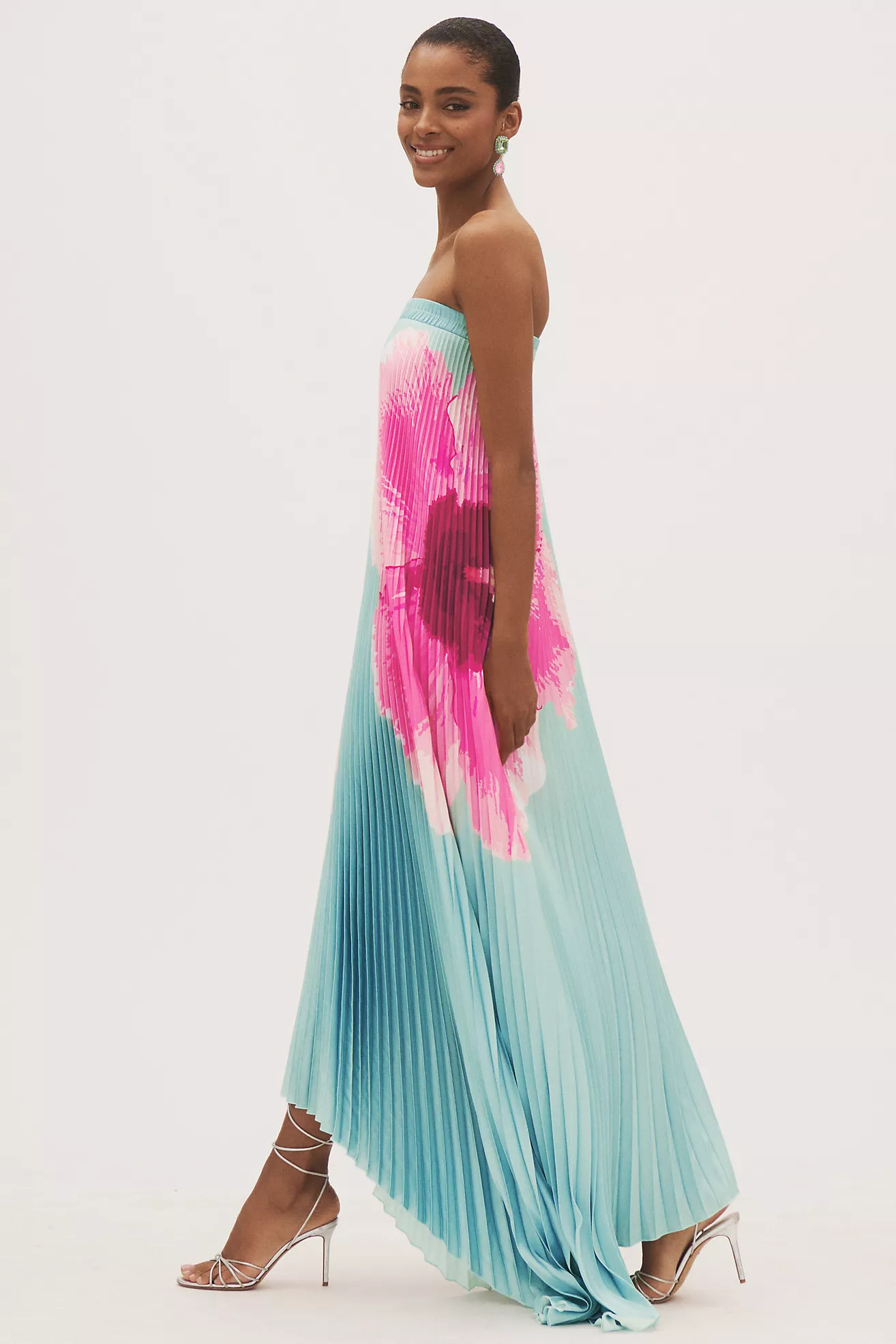L'IDÉE Bisous Strapless Pleated Column Maxi Dress | Anthropologie (US)