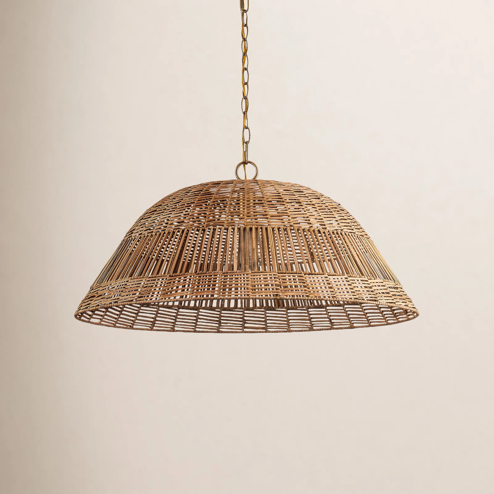 Clarie 1 - Light Rattan Dome 28" Pendant | Birch Lane