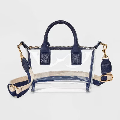 Foundational Mini Tote Handbag - Universal Thread™ Navy/Clear | Target